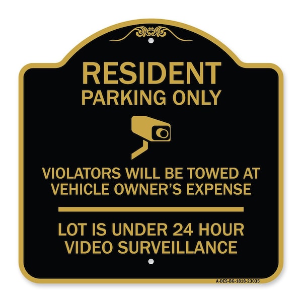Reserved Parking Resident Parking Only Violators Will Be Towed at Owners Expense Lot, BG-1818-23035